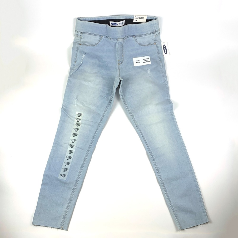 Old Navy Rockstar Super Skinny Jeggings W Sz 10 Mid Rise Light Wash Ankle Length